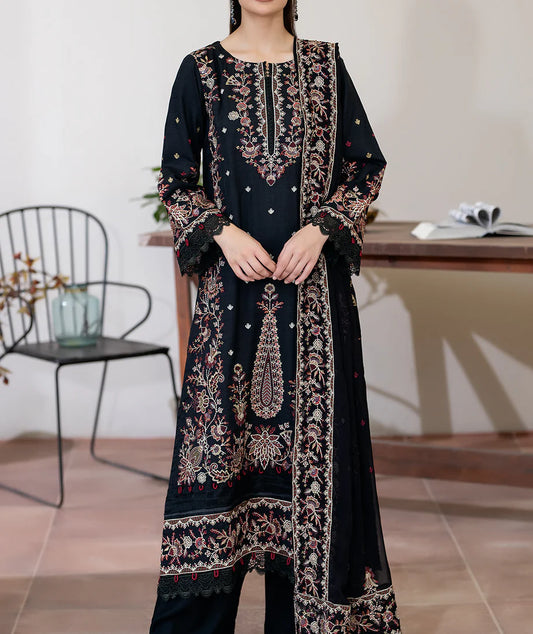 Elegant Sameeha Emb Silk by Gulfraz, showcasing intricate embroidery and luxurious silk fabric in a detailed close-up image.